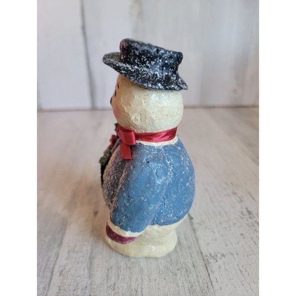 Vintage Teena flanner snowman mistletoe Top Hat figure glitter - Picture 7 of 8
